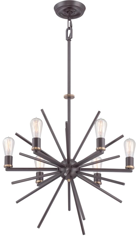 Quoizel Carnegie 6 Light Designer Pendant Chandelier Western Bronze