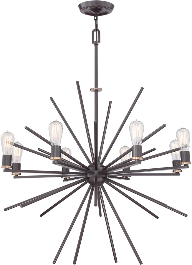 Quoizel Carnegie 8 Light Designer Pendant Chandelier Western Bronze