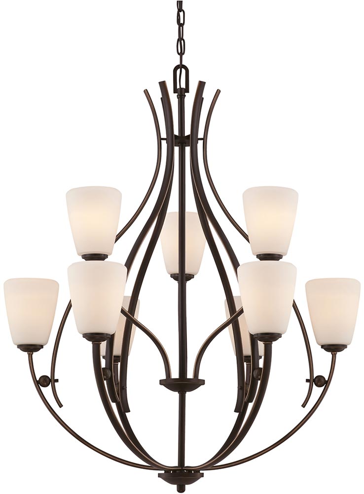 Quoizel Chantilly Birdcage 9 Light 2 Tier Chandelier Palladian Bronze