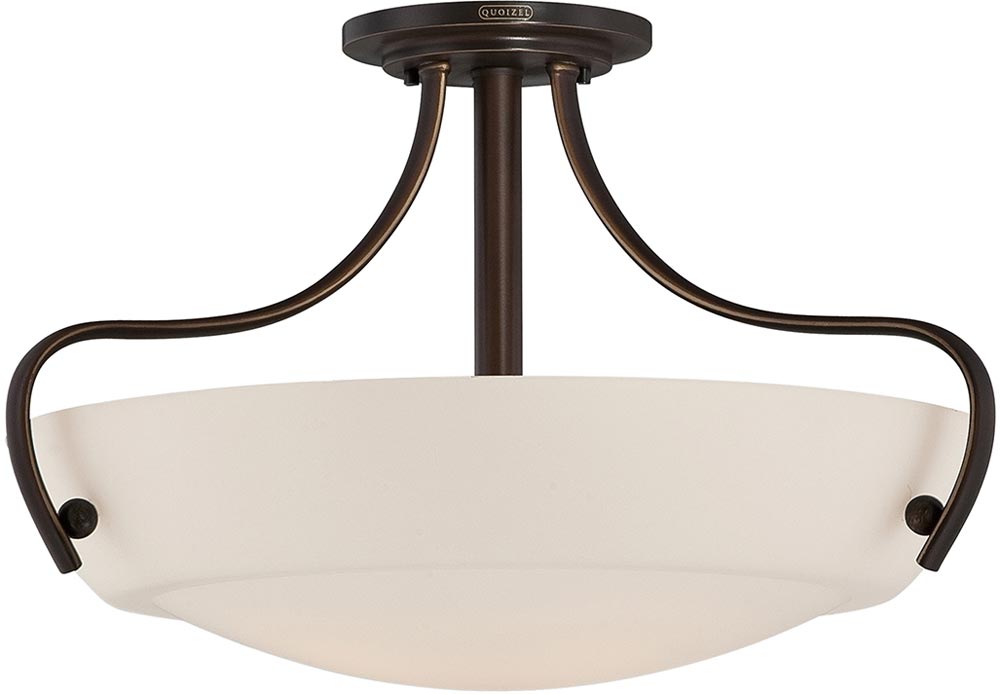 Quoizel Chantilly Semi Flush Mount 3 Lamp Ceiling Light Palladian Bronze