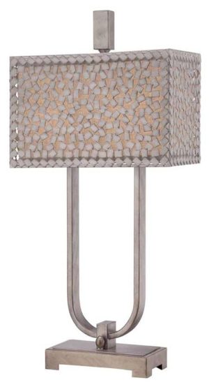 Confetti 2 light designer desk or table lamp old silver