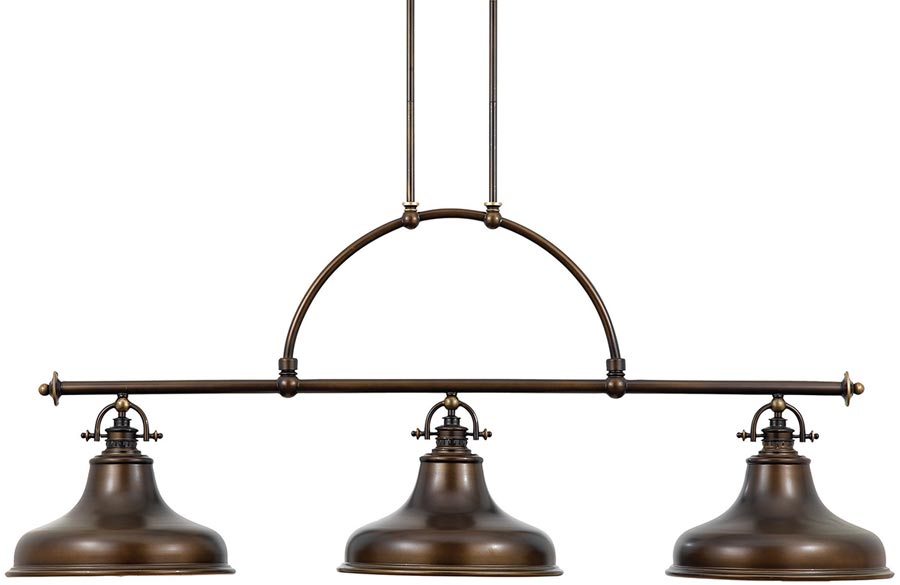 Quoizel Emery 3 Light Palladian Bronze Industrial Island Pendant