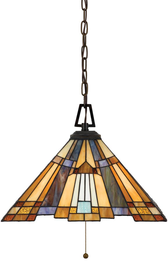 Inglenook Art Deco Style 3 Lamp Tiffany Pendant Light