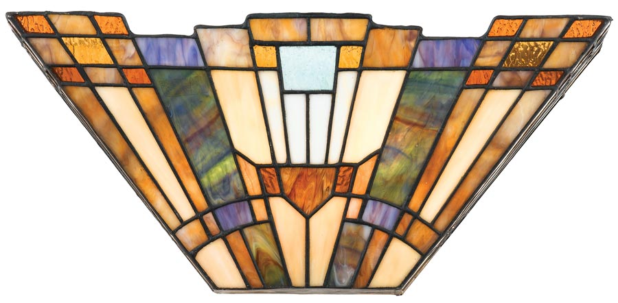 Inglenook Art Deco Style 2 Light Tiffany Wall Lamp