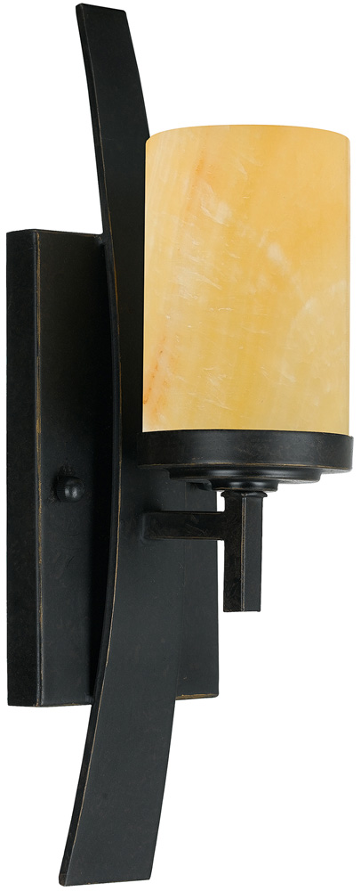 Quoizel Kyle Imperial Bronze 1 Lamp Wall Light With Onyx Shade