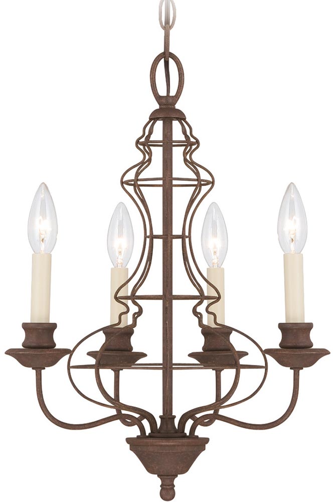 Laila Antique Bronze 4 Light Small Birdcage Chandelier