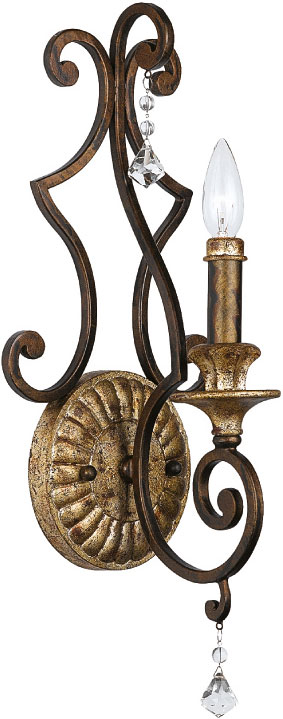Quoizel Marquette Large Wrought Iron 1 Lamp Wall Light Heirloom