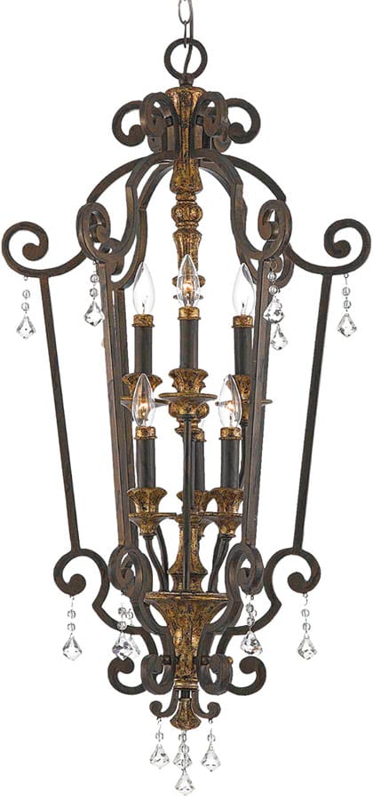 Quoizel Marquette Large 6 Light Hanging Open Lantern Heirloom