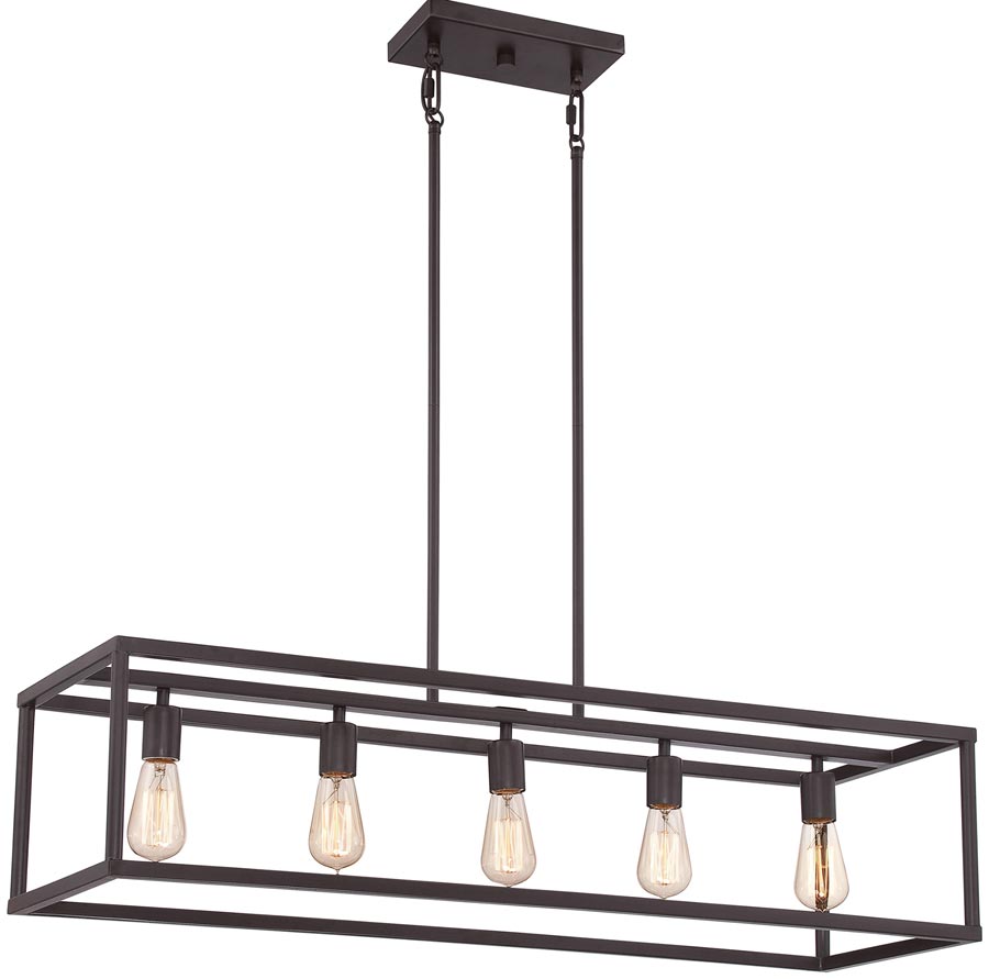 Quoizel New Harbor 5 Light Island Chandelier Western Bronze