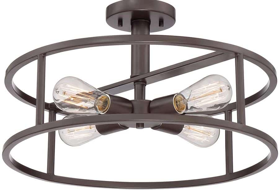 Quoizel New Harbor 4 Light Semi Flush Ceiling Light Western Bronze