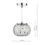 Dar Rae Single Light Mini Crystal Ceiling Pendant Chrome