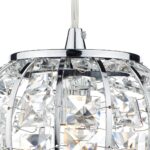 Dar Rae Single Light Mini Crystal Ceiling Pendant Chrome