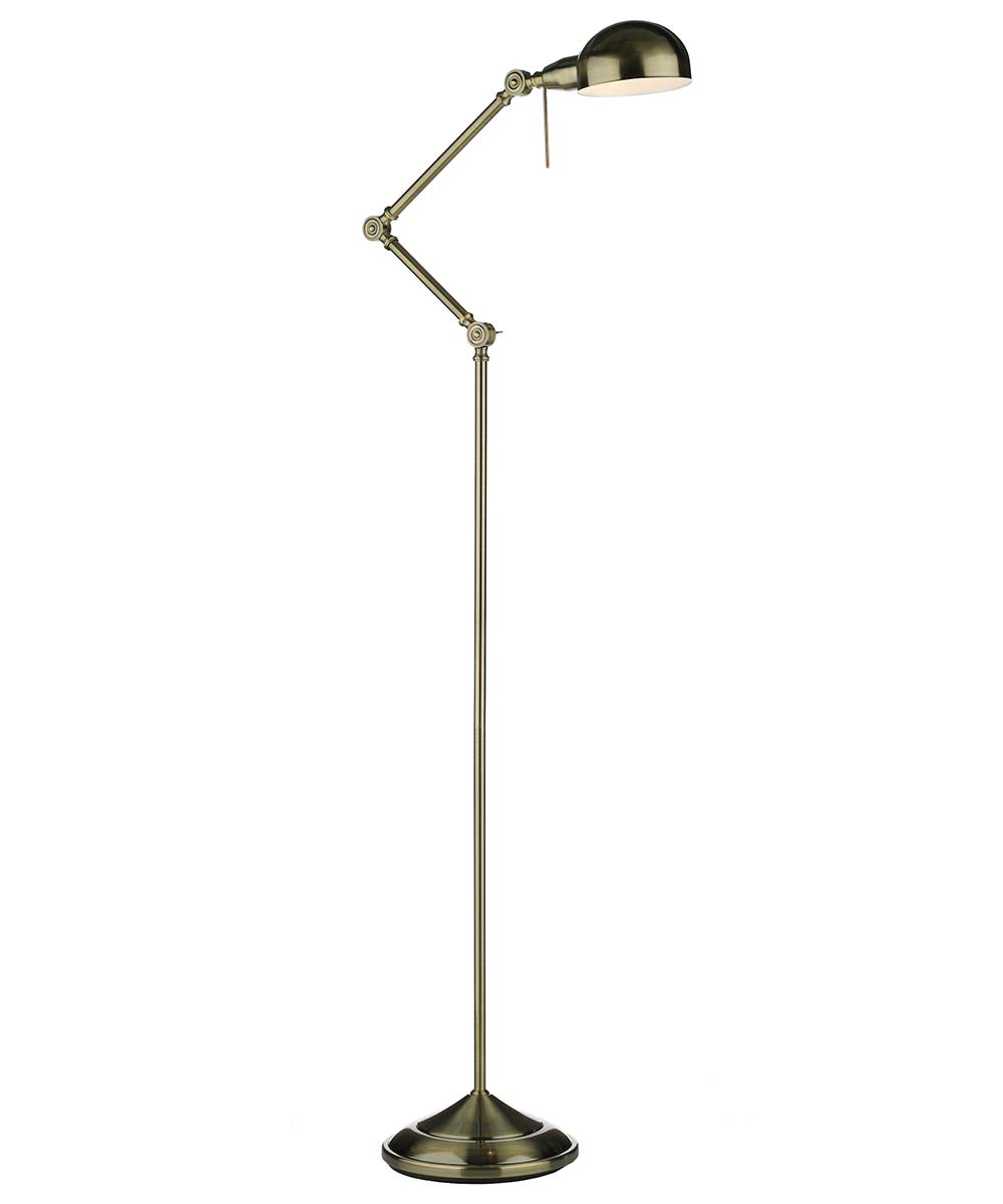 Ranger Adjustable Floor Reading Lamp Antique Brass