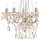 Dar Raphael 5 Light Chandelier Champagne Glass