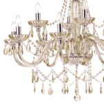 Dar Raphael Large 12 Light Chandelier Champagne Glass