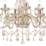 Dar Raphael Large 12 Light Chandelier Champagne Glass
