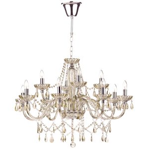 Raphael large 12 light chandelier with champagne glass on white background