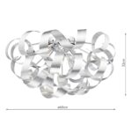 Dar Rawley 5 Lamp Flush Ceiling Light Brushed Aluminium