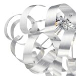Dar Rawley 5 Lamp Flush Ceiling Light Brushed Aluminium