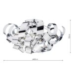 Dar Rawley 5 Lamp Flush Ceiling Light Polished Chrome