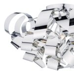 Dar Rawley 5 Lamp Flush Ceiling Light Polished Chrome