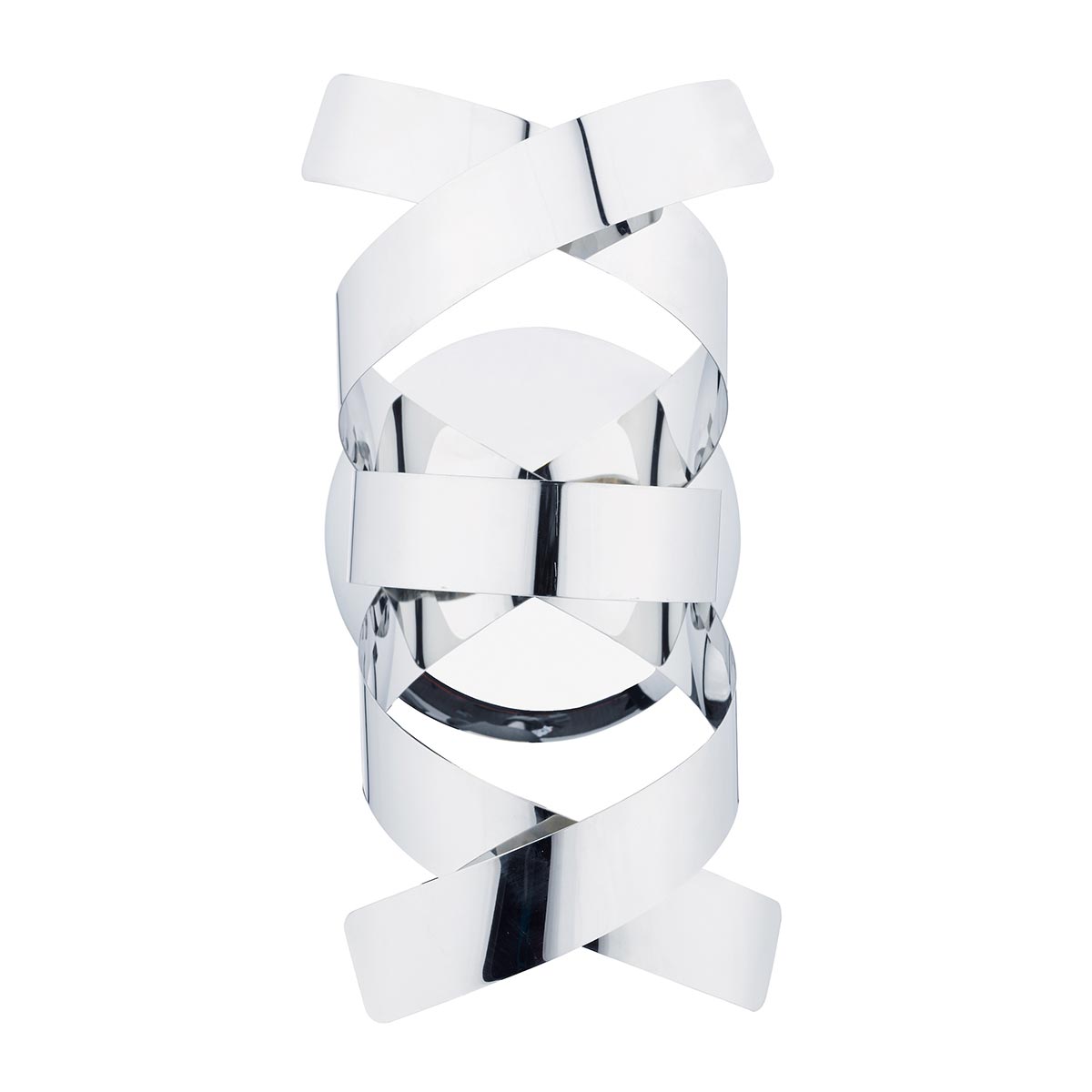 Dar Rawley Single Wall Light Polished Chrome Ribbons