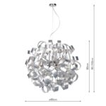 Rawley Large 12 Light Pendant Brushed Aluminium Ribbons