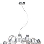 Rawley Large 12 Light Pendant Brushed Aluminium Ribbons
