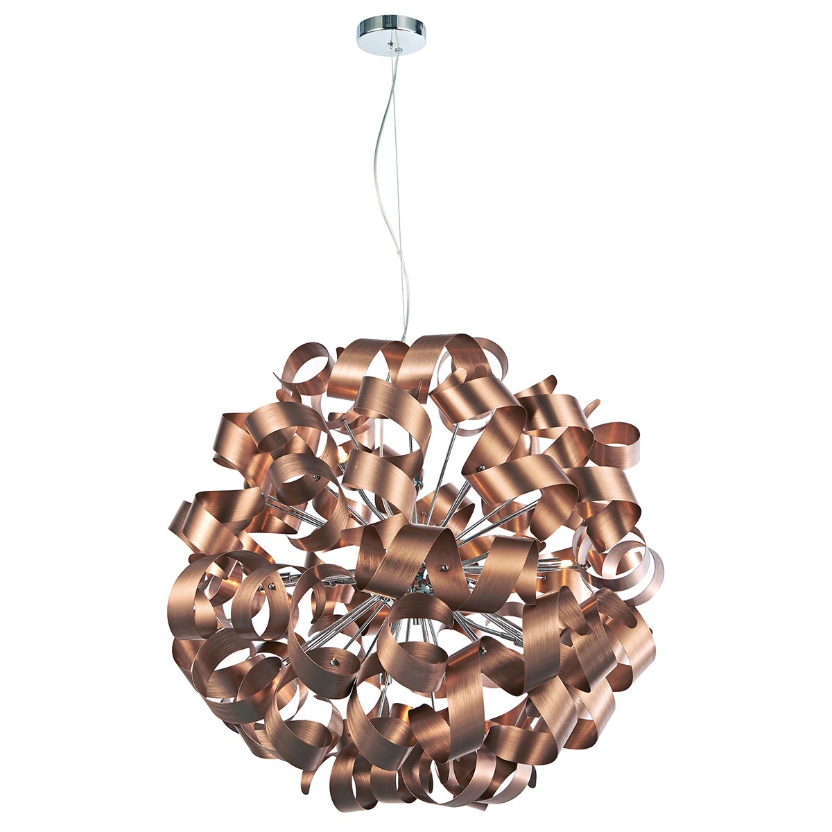 Rawley Large 12 Light Pendant Brushed Copper Ribbons