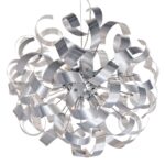 Dar Rawley 9 Light Pendant Brushed Aluminium Ribbons