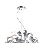 Dar Rawley 9 Light Pendant Brushed Aluminium Ribbons