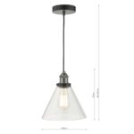 Dar Ray Single Light Ceiling Pendant Antique Nickel