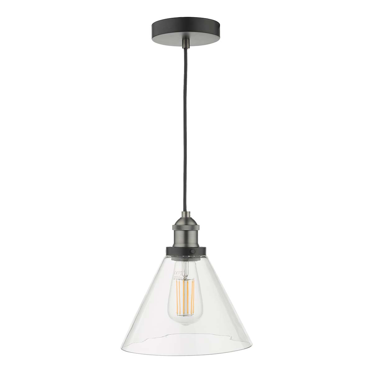 Dar Ray Single Light Ceiling Pendant Antique Nickel