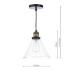 Dar Ray Single Light Ceiling Pendant Antique Brass