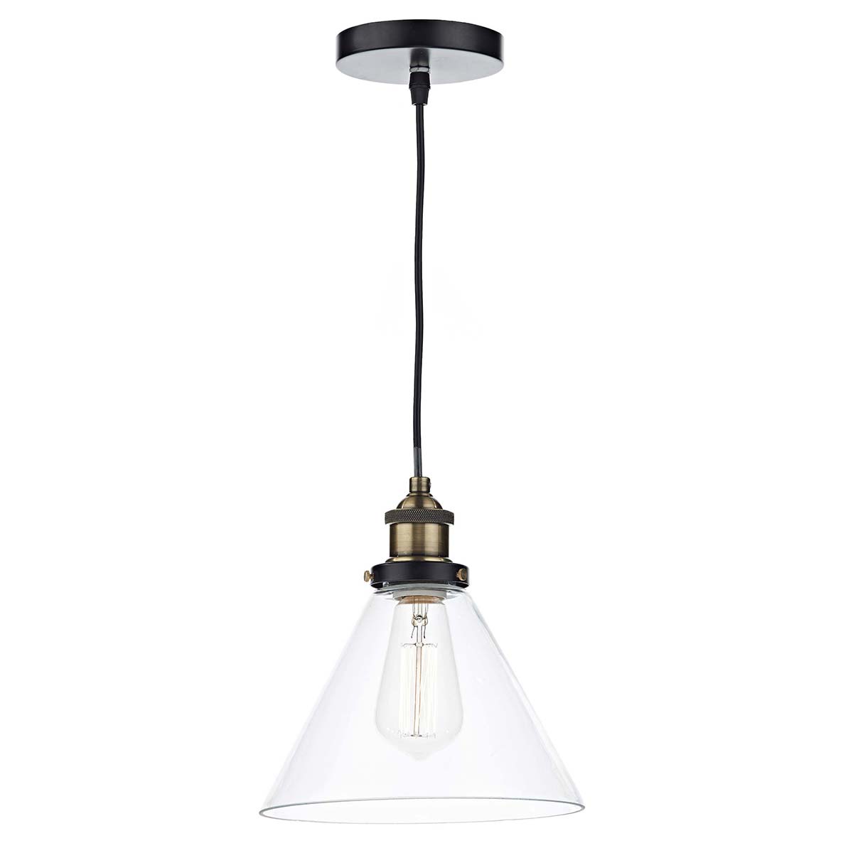 Dar Ray Single Light Ceiling Pendant Antique Brass