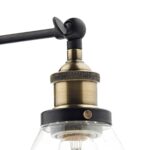 Dar Ray Single Wall Light Antique Brass Clear Glass