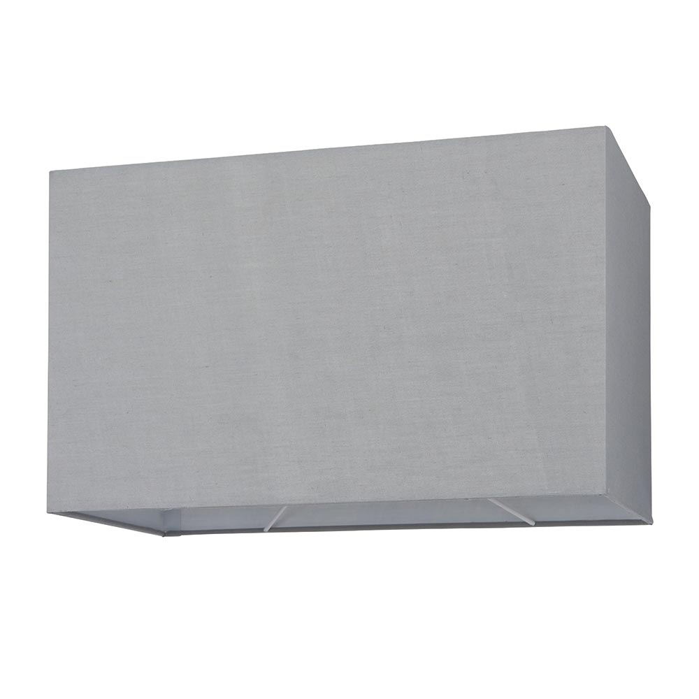 Rectangular 16 Inch Cool Grey Cotton Box Floor Lamp Shade E27