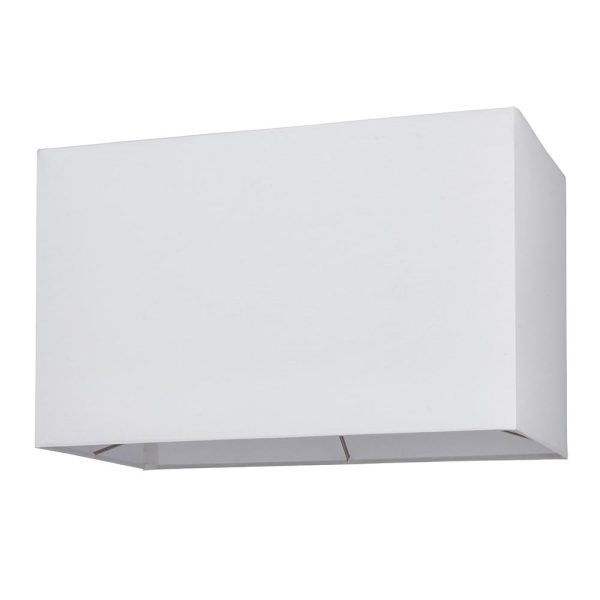 Rectangular 16 inch vintage white cotton box lamp shade for E27 & B22 main image