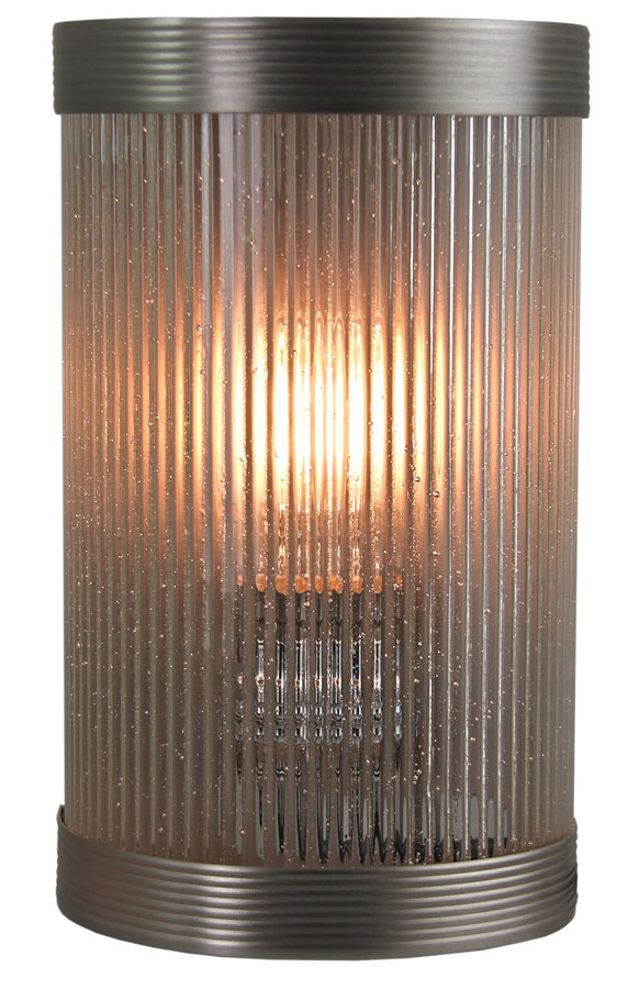 Reeded Clear Glass Bathroom Wall Light UK Made