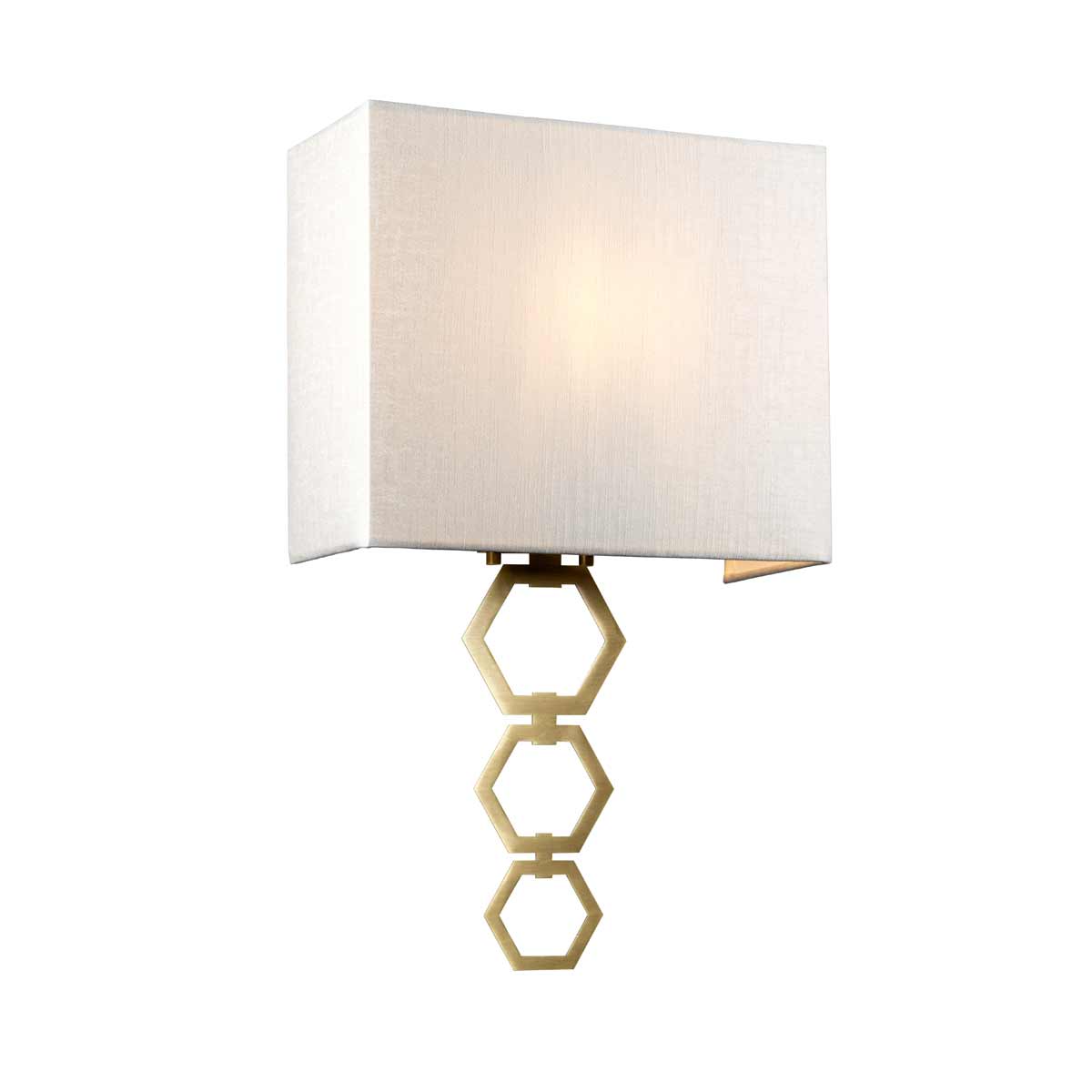 Ria Medium 1 Light Aged Brass Wall Light With Ivory Shade