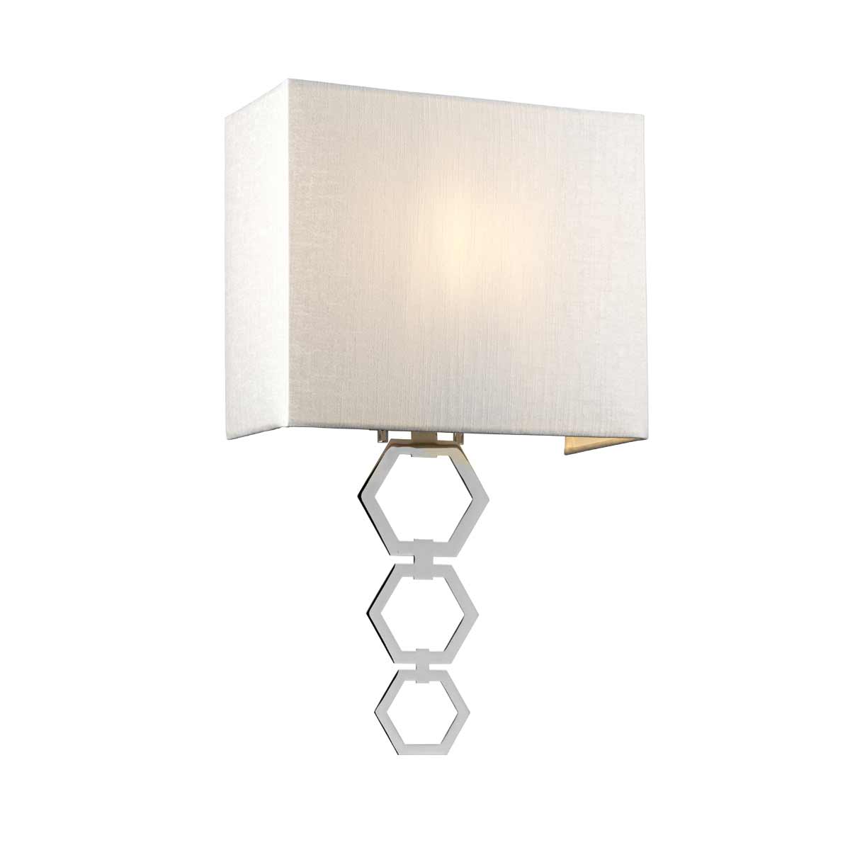 Ria Medium 1 Light Chrome Wall Light With Ivory Shade