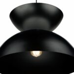Riya 1 Light Large Ceiling Pendant Retro Style Matt Black