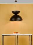 Riya 1 Light Large Ceiling Pendant Retro Style Matt Black