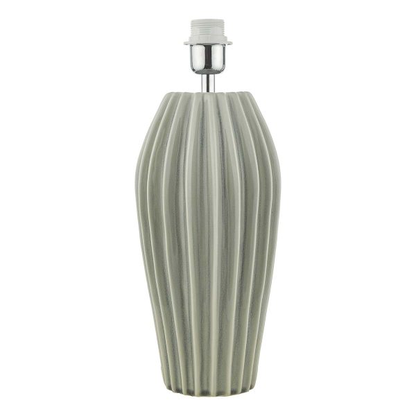 Rosario grey-green ceramic table lamp base only on white background