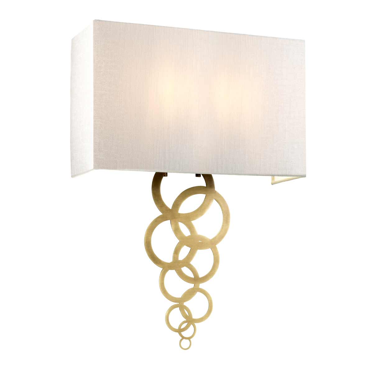 Rosa 2 Light Large Aged Brass Wall Light With Ivory Shade