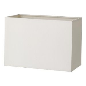 Modena rectangular ivory cotton wall light shade on white background