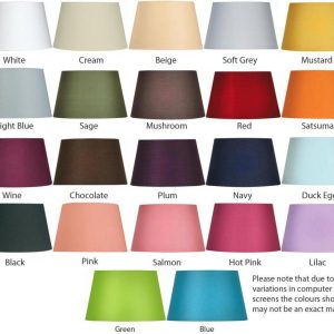 Tapered Cotton Drum 35cm Lamp Shade Choice 22 Colours