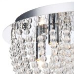 Dar Saigon 5 Lamp Flush Crystal Ceiling Light Chrome