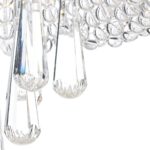 Dar Saigon 5 Lamp Flush Crystal Ceiling Light Chrome