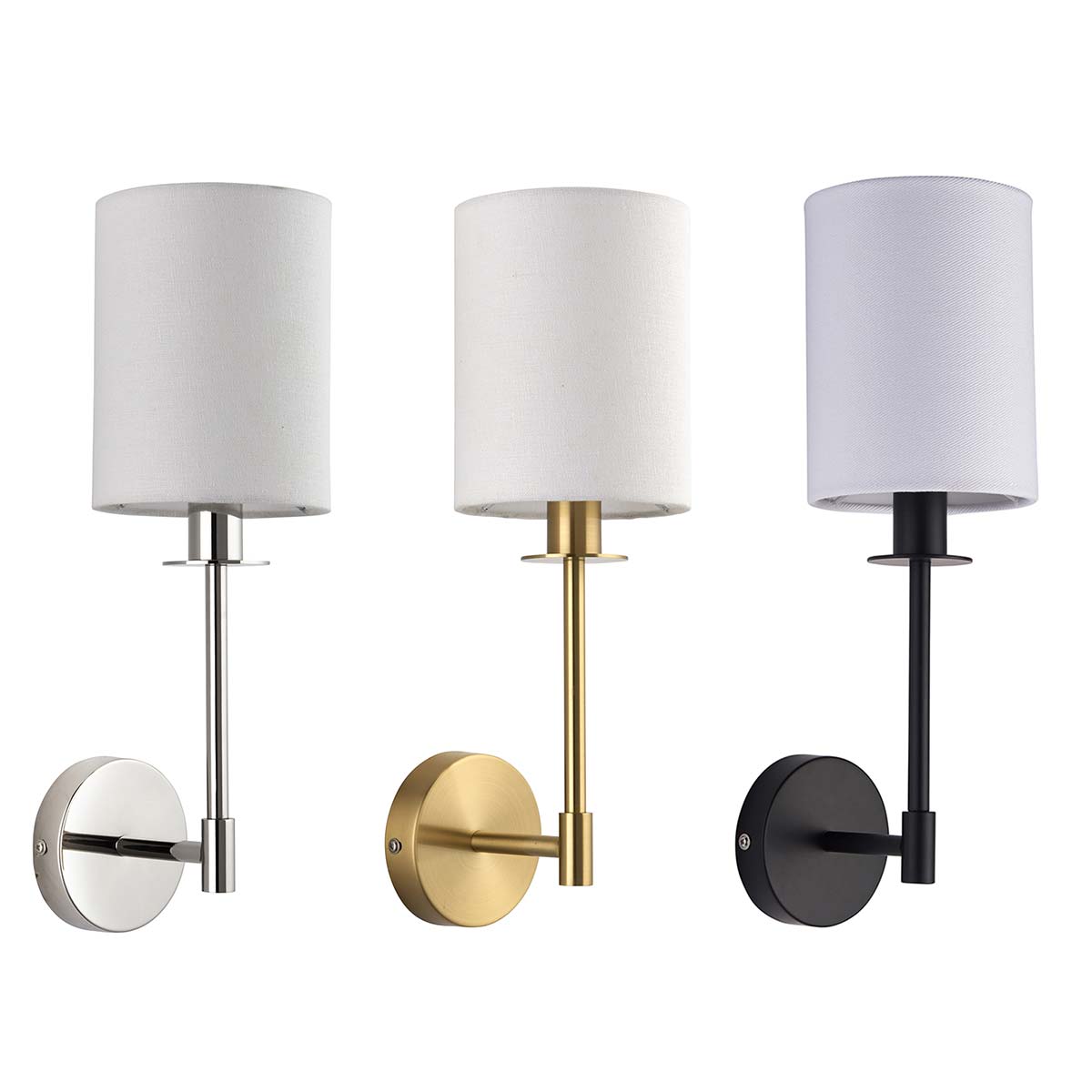 Modern Classic Wall Light in Choice of Finish with Shade